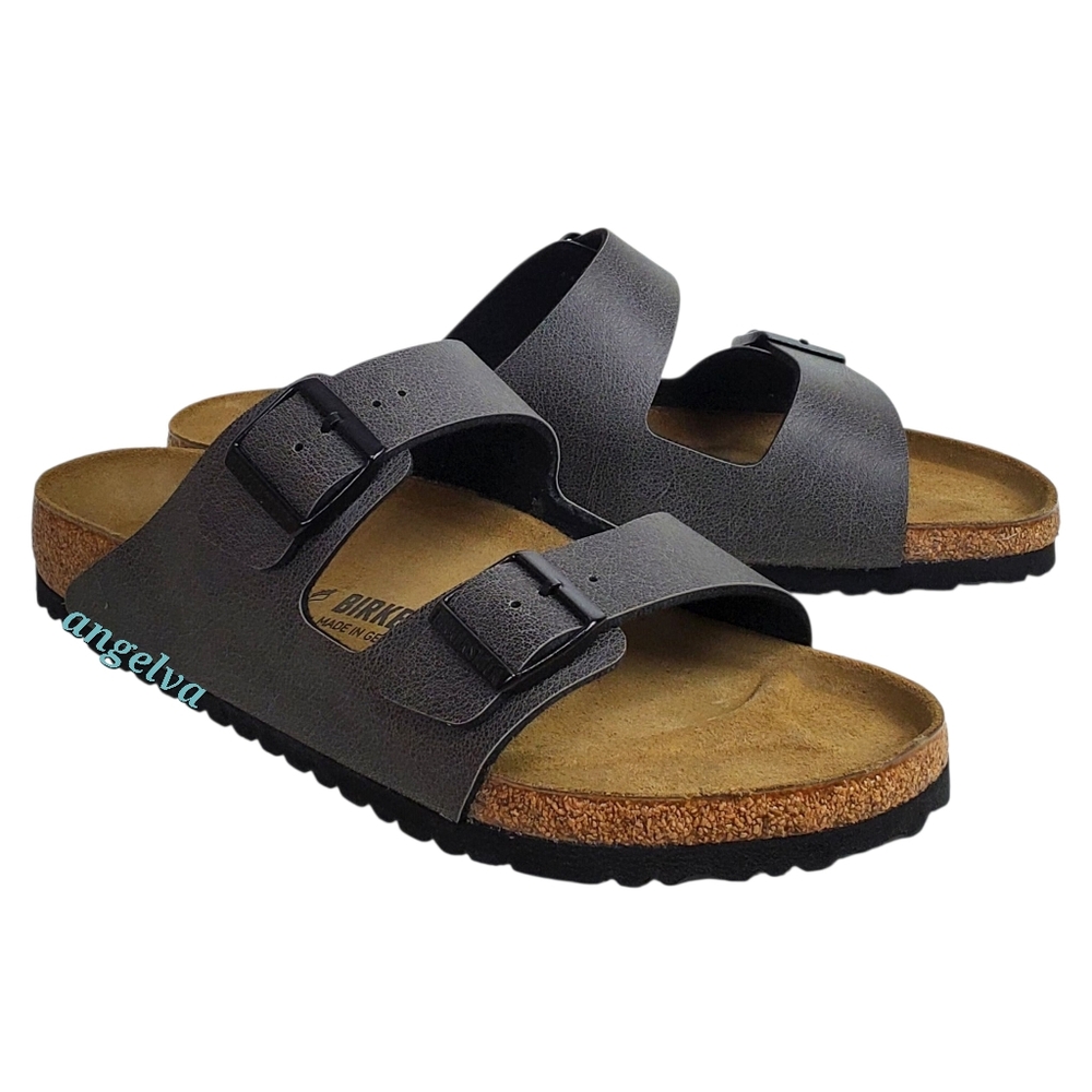 New Birkenstock men Bs slide sandals anthracite regular fit double strap outdoor